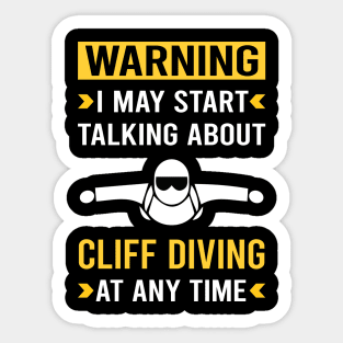 Warning Cliff Diving Sticker